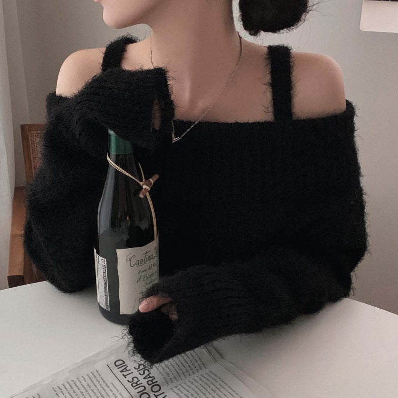 Kiana | Dames Off-Shoulder Gebreide Trui – Faux Fur Look, Zoet & Chic