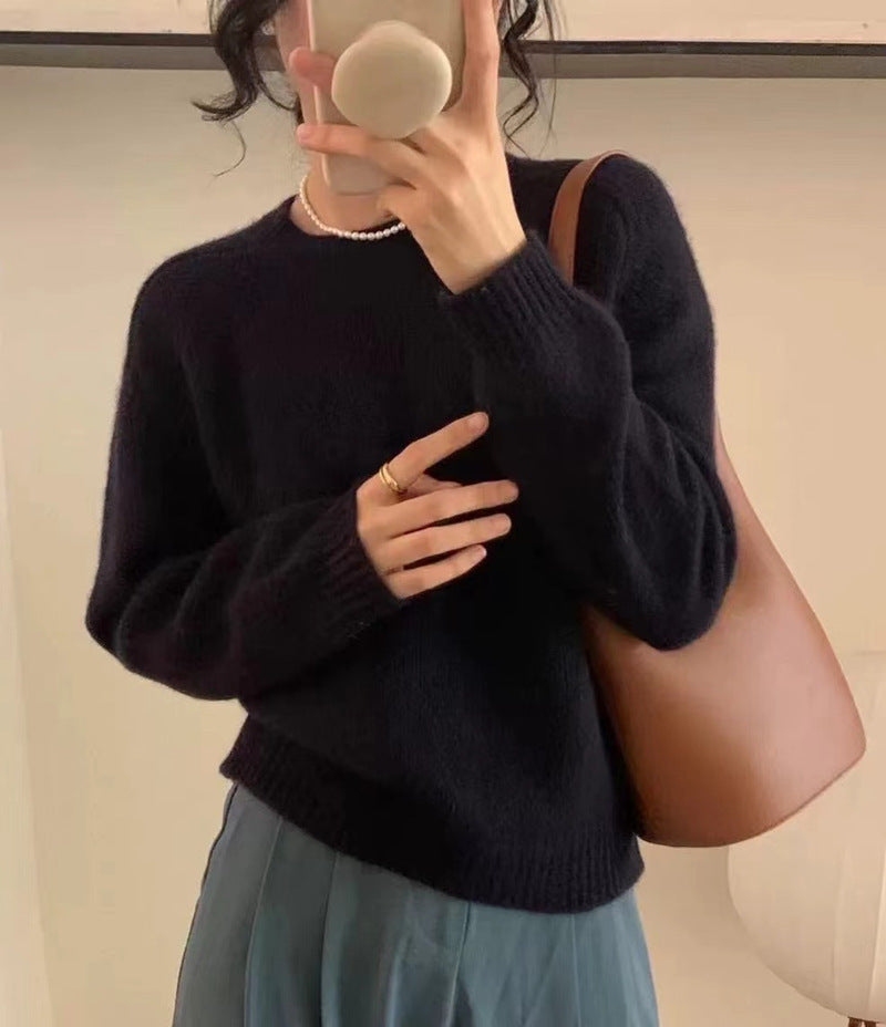 Nomi | Dames Trui – Vintage Cozy Style, Effen Kleur & Losvallend