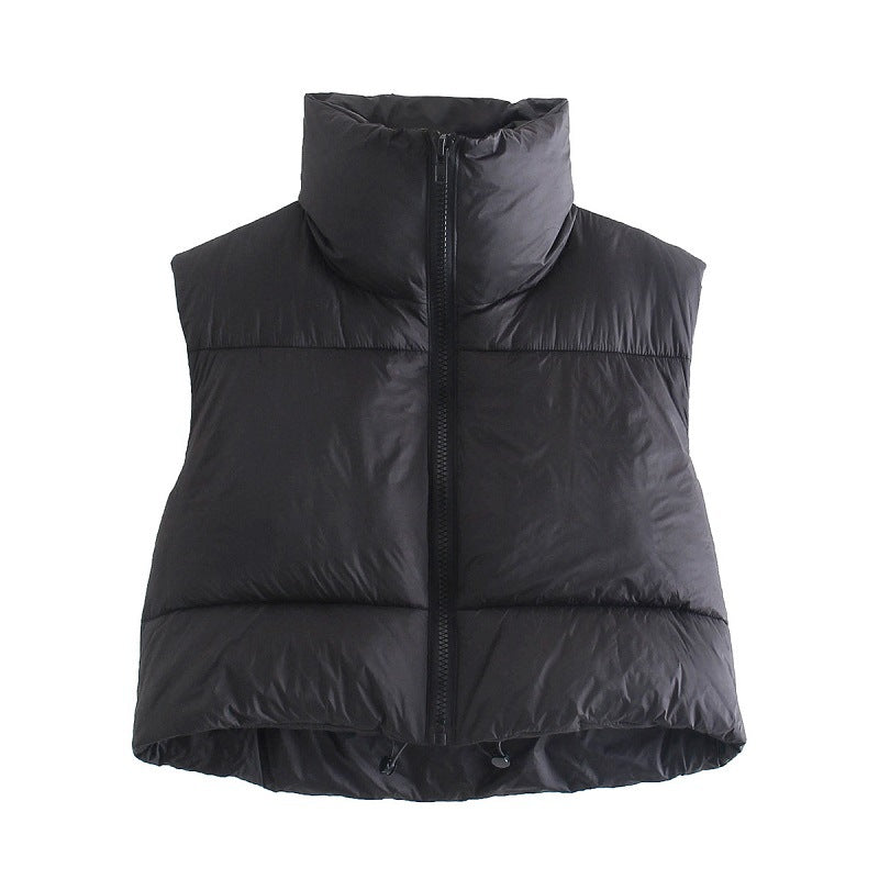 Melisa | Dames Puffer Bodywarmer – Dikke Katoen, Hoge Kraag & Mouwloos