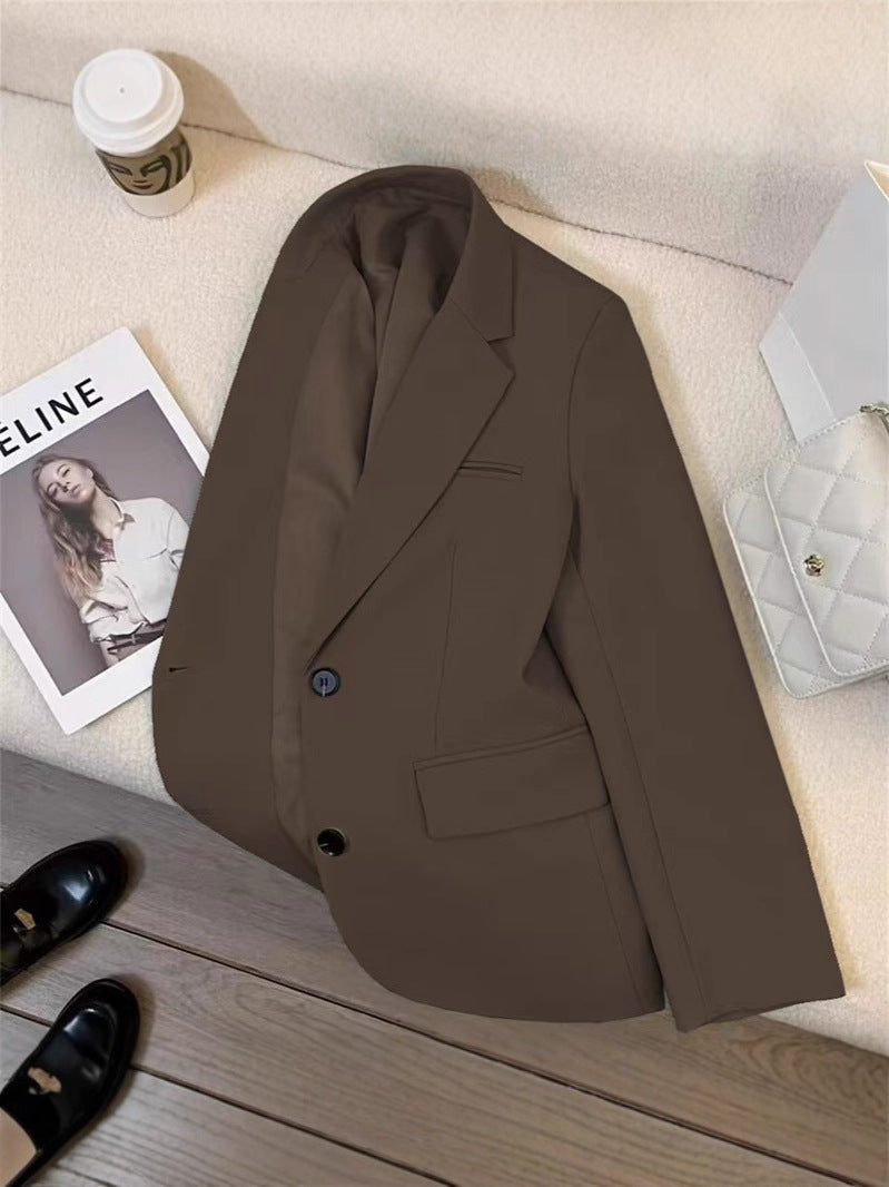 Lucy | Dames Blazer – Koreaanse Stijl, Licht Khaki, Trendy & Chic