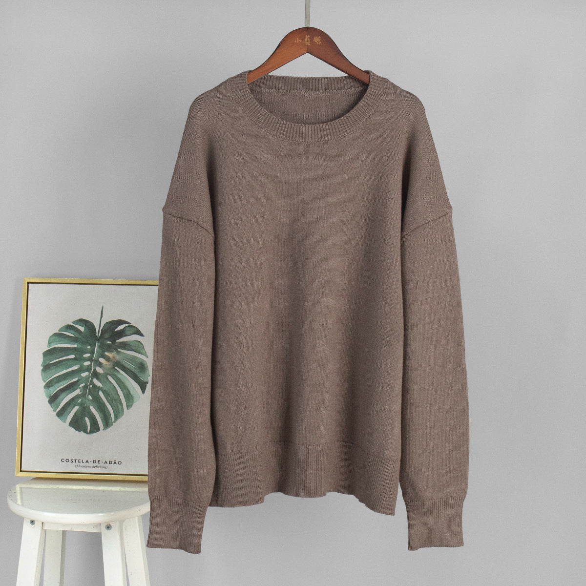 Giselle™ | Basic Dames Trui – Donkere Effen Kleur, Warm & Losvallend