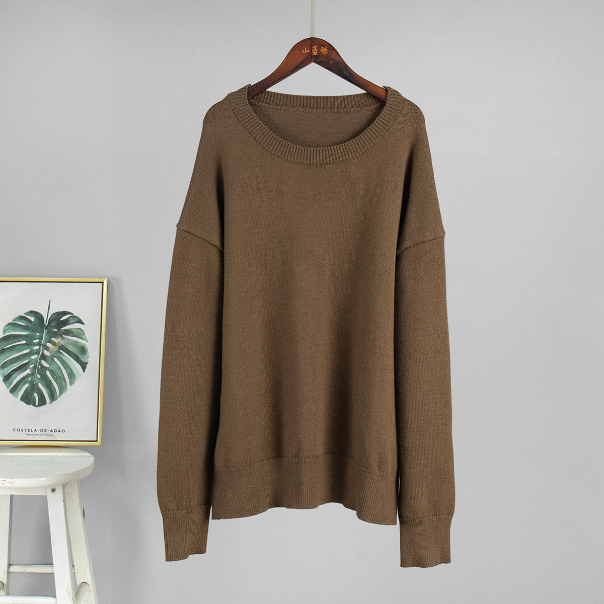 Giselle™ | Basic Dames Trui – Donkere Effen Kleur, Warm & Losvallend