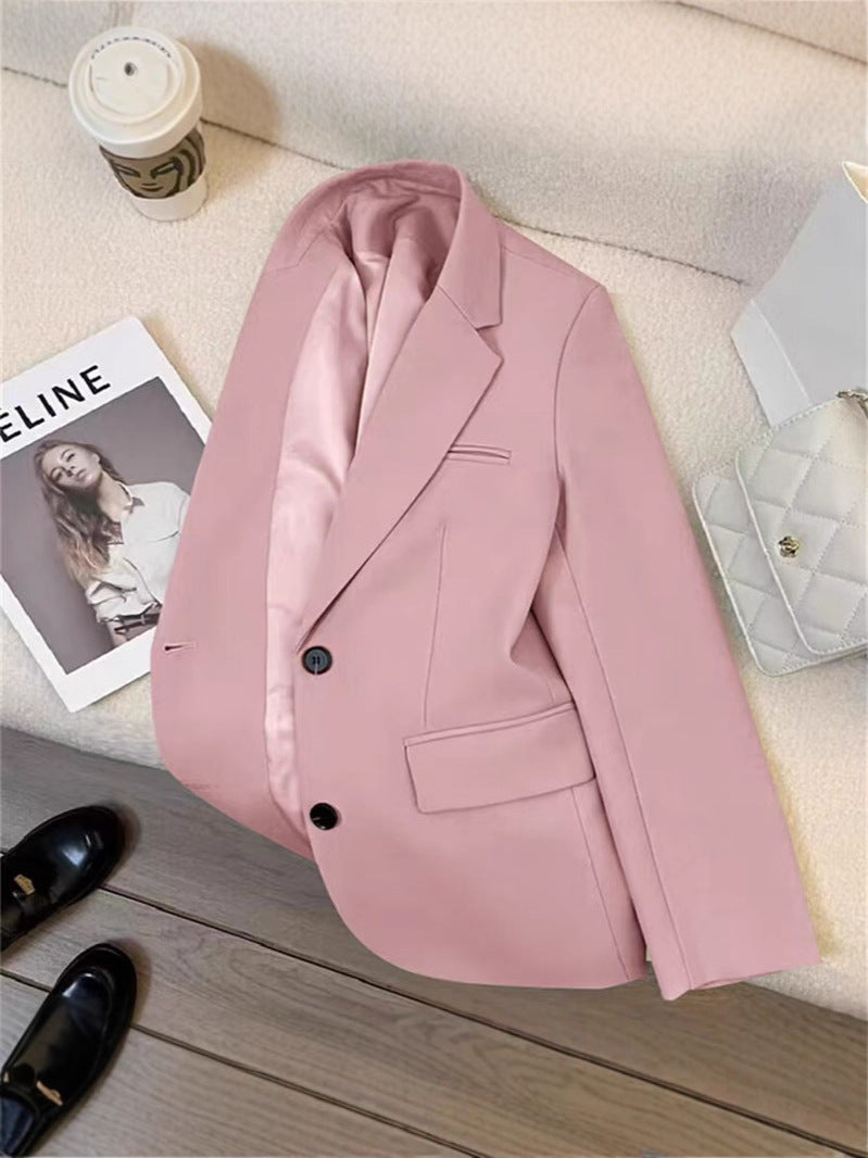 Lucy | Dames Blazer – Koreaanse Stijl, Licht Khaki, Trendy & Chic