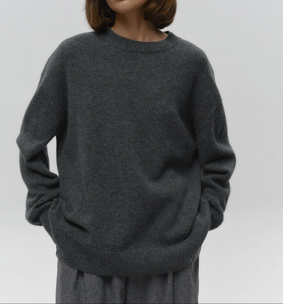 Giselle™ | Basic Dames Trui – Donkere Effen Kleur, Warm & Losvallend