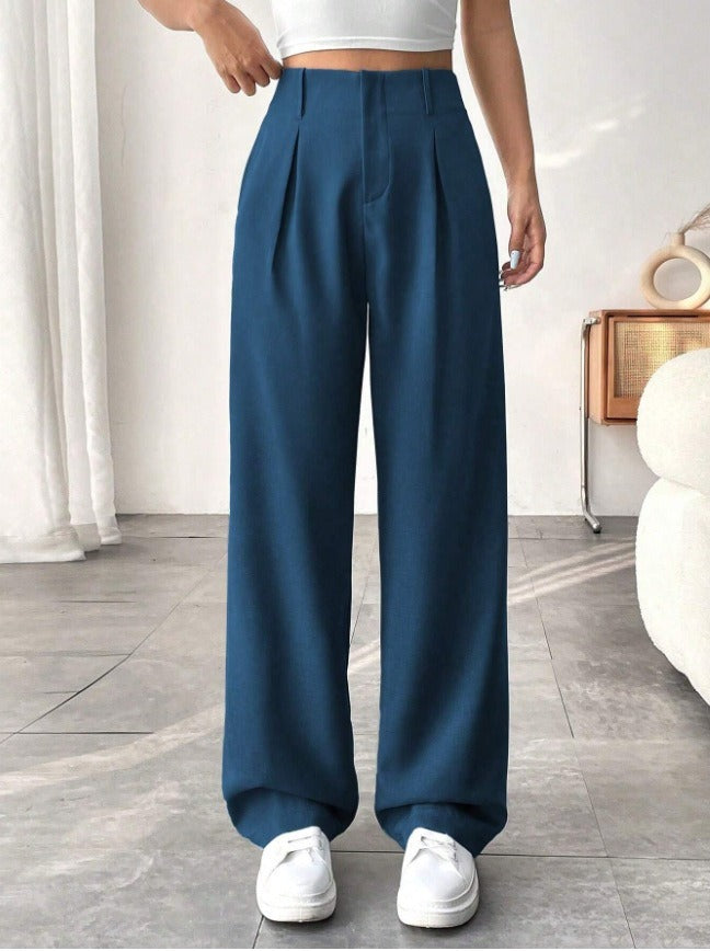 Nahia | Dames Hoge Taille Pantalon – Wijde Pijpen, Slankmakend & Casual Chic