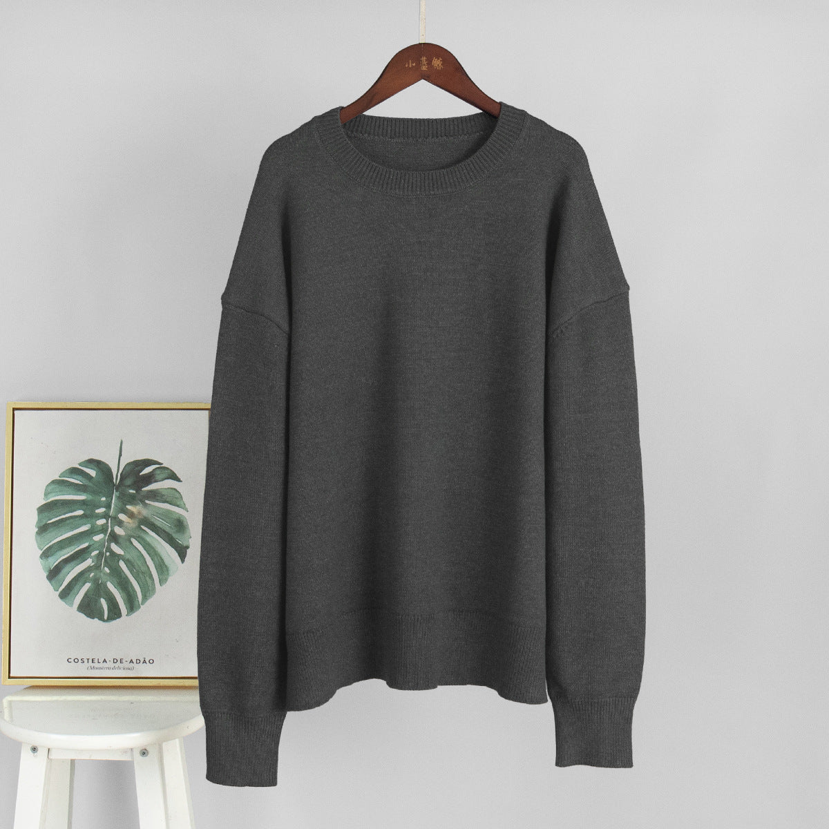 Giselle™ | Basic Dames Trui – Donkere Effen Kleur, Warm & Losvallend