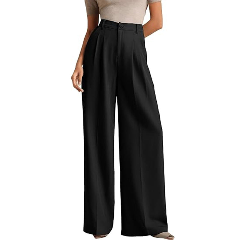 Tatiana | Dames High-Waist Wide Leg Pantalon – Effen Kleur, Business Chic & Slim Fit Look