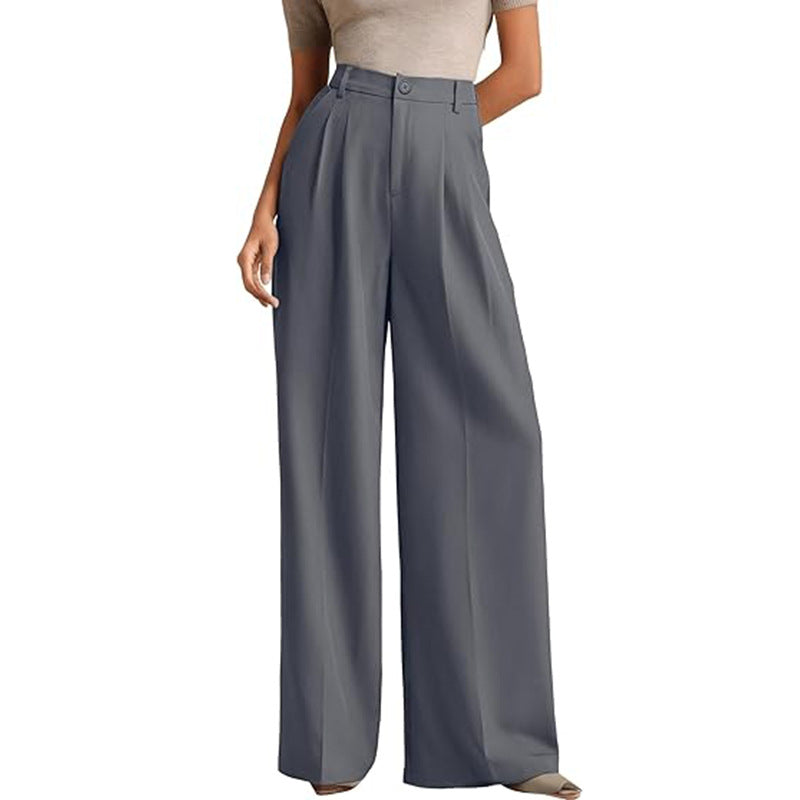 Tatiana | Dames High-Waist Wide Leg Pantalon – Effen Kleur, Business Chic & Slim Fit Look