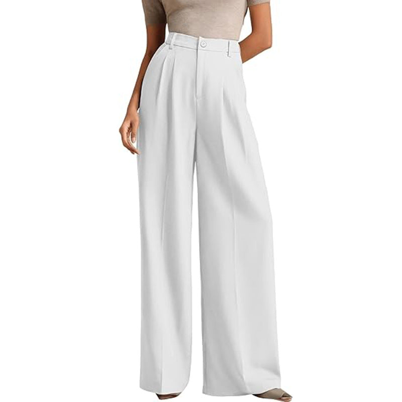 Tatiana | Dames High-Waist Wide Leg Pantalon – Effen Kleur, Business Chic & Slim Fit Look