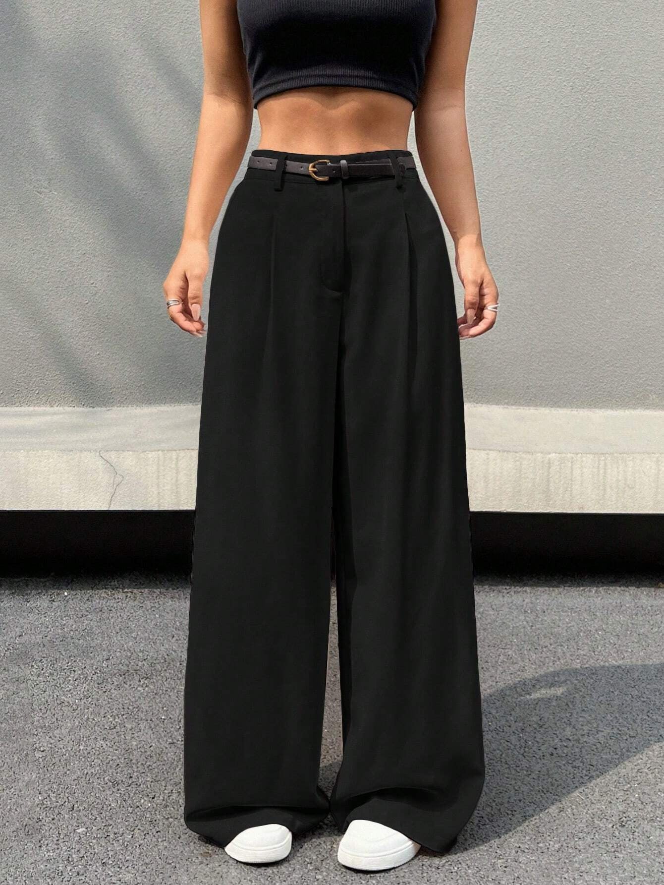 Ester | Dames High-Waist Wide Leg Pantalon – Soepelvallend, Rechte Pijp & Lange Pasvorm