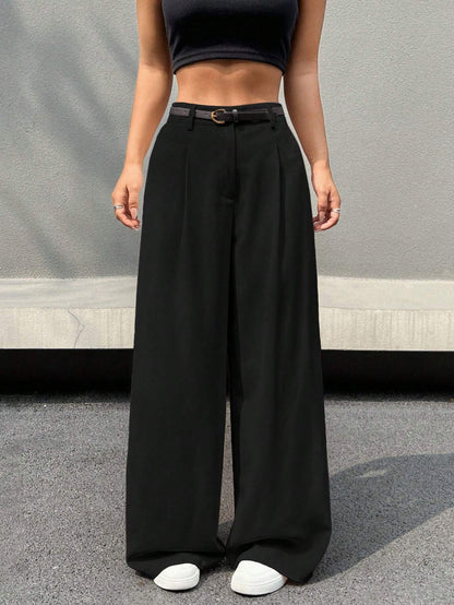 Ester | Dames High-Waist Wide Leg Pantalon – Soepelvallend, Rechte Pijp & Lange Pasvorm