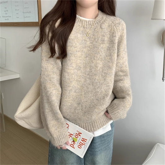 Nomi | Dames Trui – Vintage Cozy Style, Effen Kleur & Losvallend