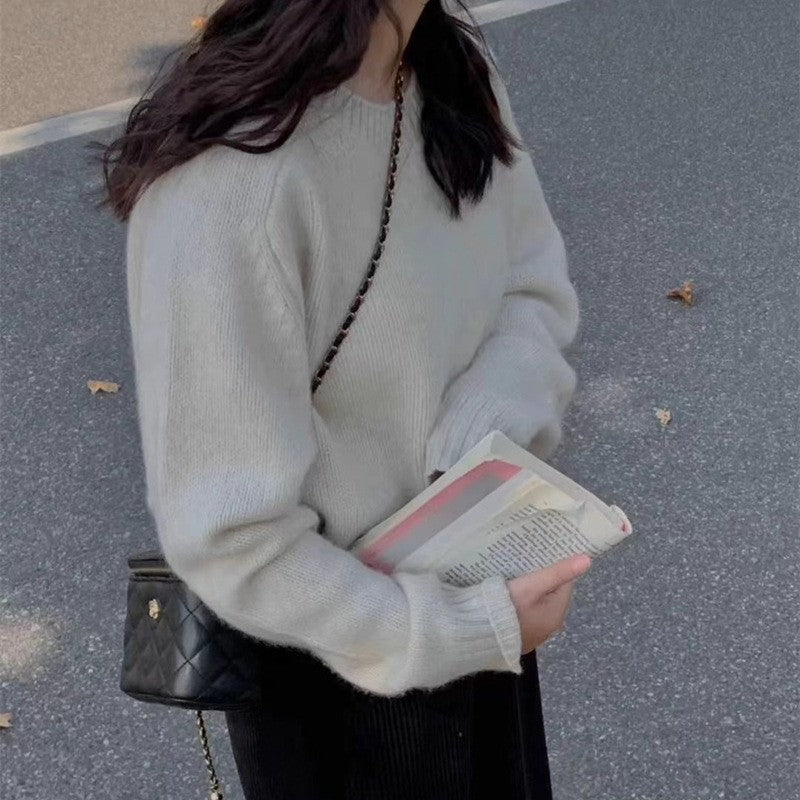 Nomi | Dames Trui – Vintage Cozy Style, Effen Kleur & Losvallend
