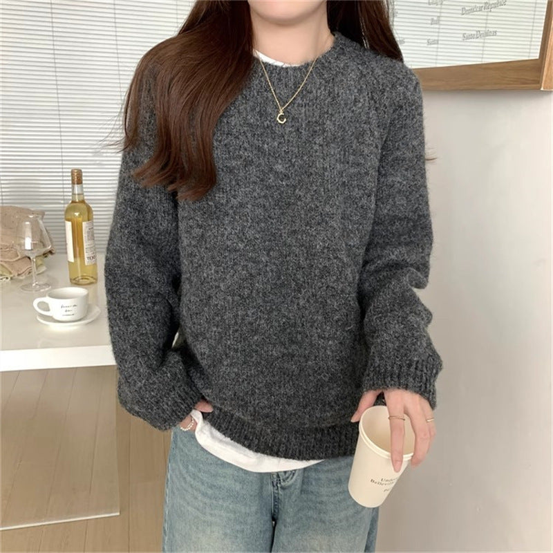 Nomi | Dames Trui – Vintage Cozy Style, Effen Kleur & Losvallend