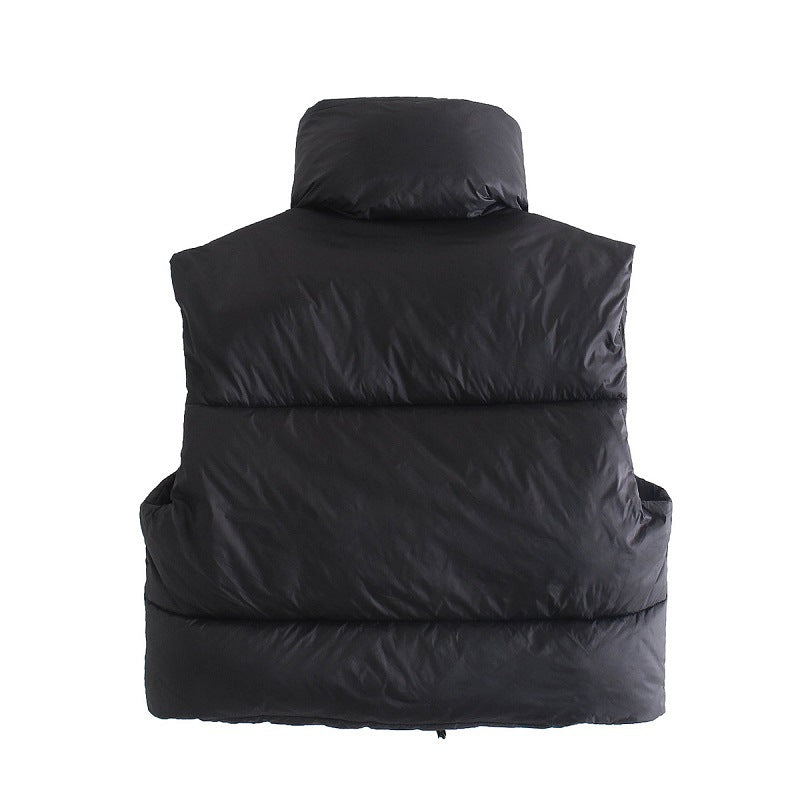 Melisa | Dames Puffer Bodywarmer – Dikke Katoen, Hoge Kraag & Mouwloos