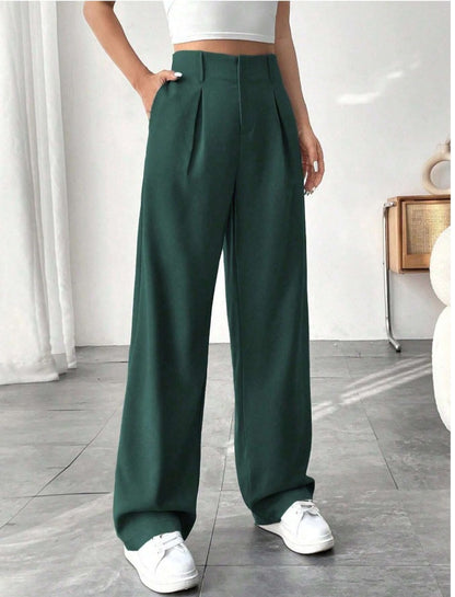 Nahia | Dames Hoge Taille Pantalon – Wijde Pijpen, Slankmakend & Casual Chic