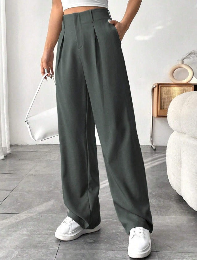 Nahia | Dames Hoge Taille Pantalon – Wijde Pijpen, Slankmakend & Casual Chic