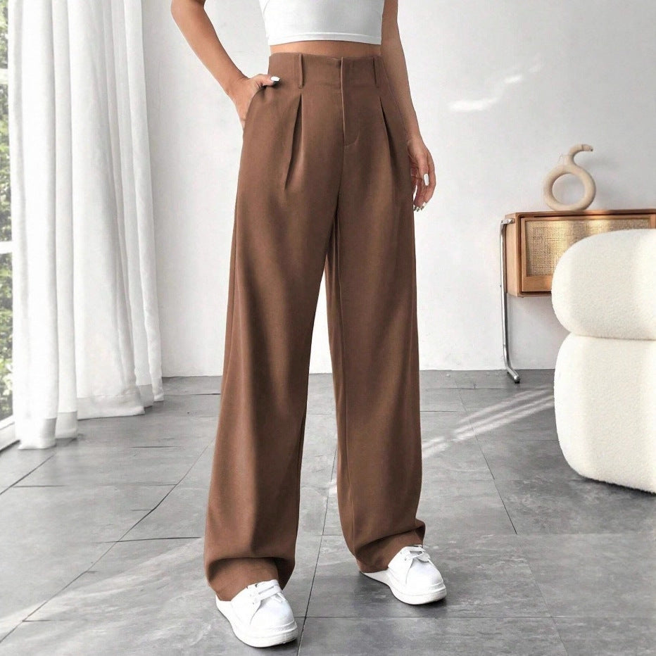 Nahia | Dames Hoge Taille Pantalon – Wijde Pijpen, Slankmakend & Casual Chic