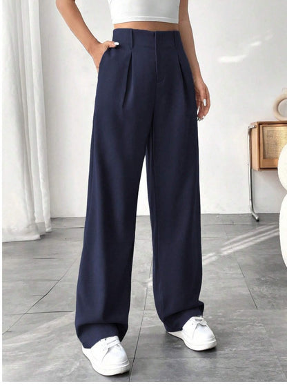 Nahia | Dames Hoge Taille Pantalon – Wijde Pijpen, Slankmakend & Casual Chic
