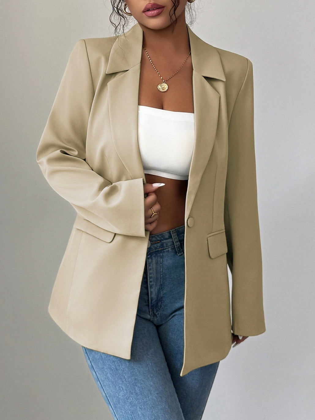 Lim™ | Dames Blazer – Elegant, Effen & Getailleerd