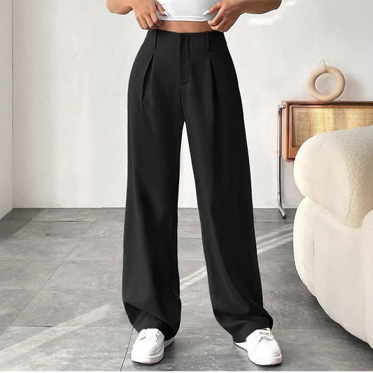 Nahia | Dames Hoge Taille Pantalon – Wijde Pijpen, Slankmakend & Casual Chic