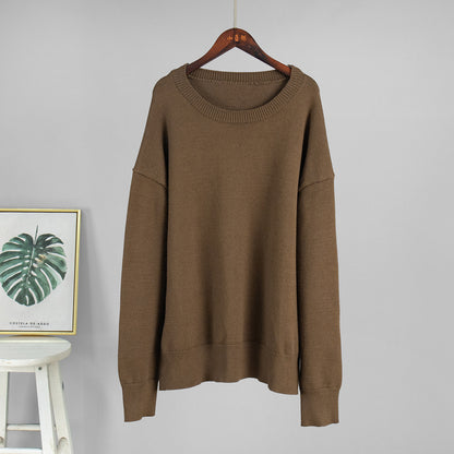 Giselle™ | Basic Dames Trui – Donkere Effen Kleur, Warm & Losvallend