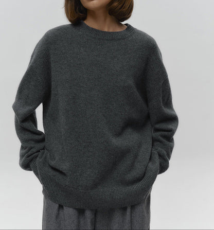 Giselle™ | Basic Dames Trui – Donkere Effen Kleur, Warm & Losvallend