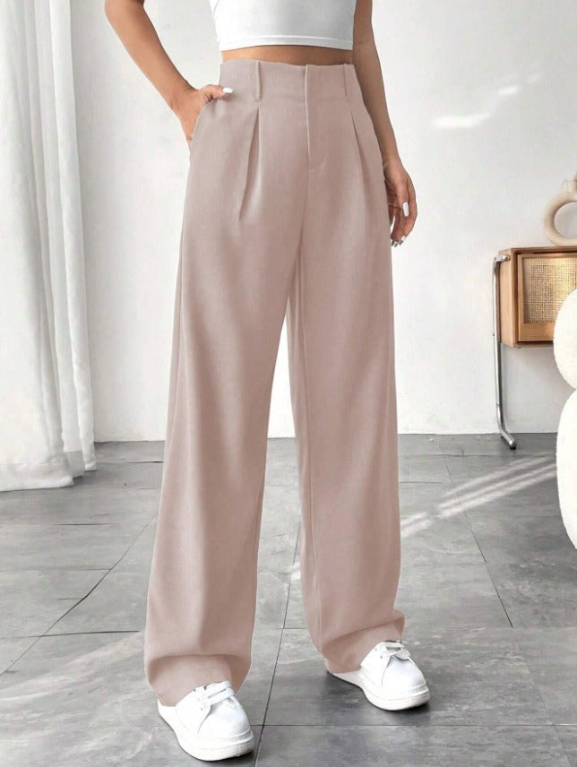 Nahia | Dames Hoge Taille Pantalon – Wijde Pijpen, Slankmakend & Casual Chic