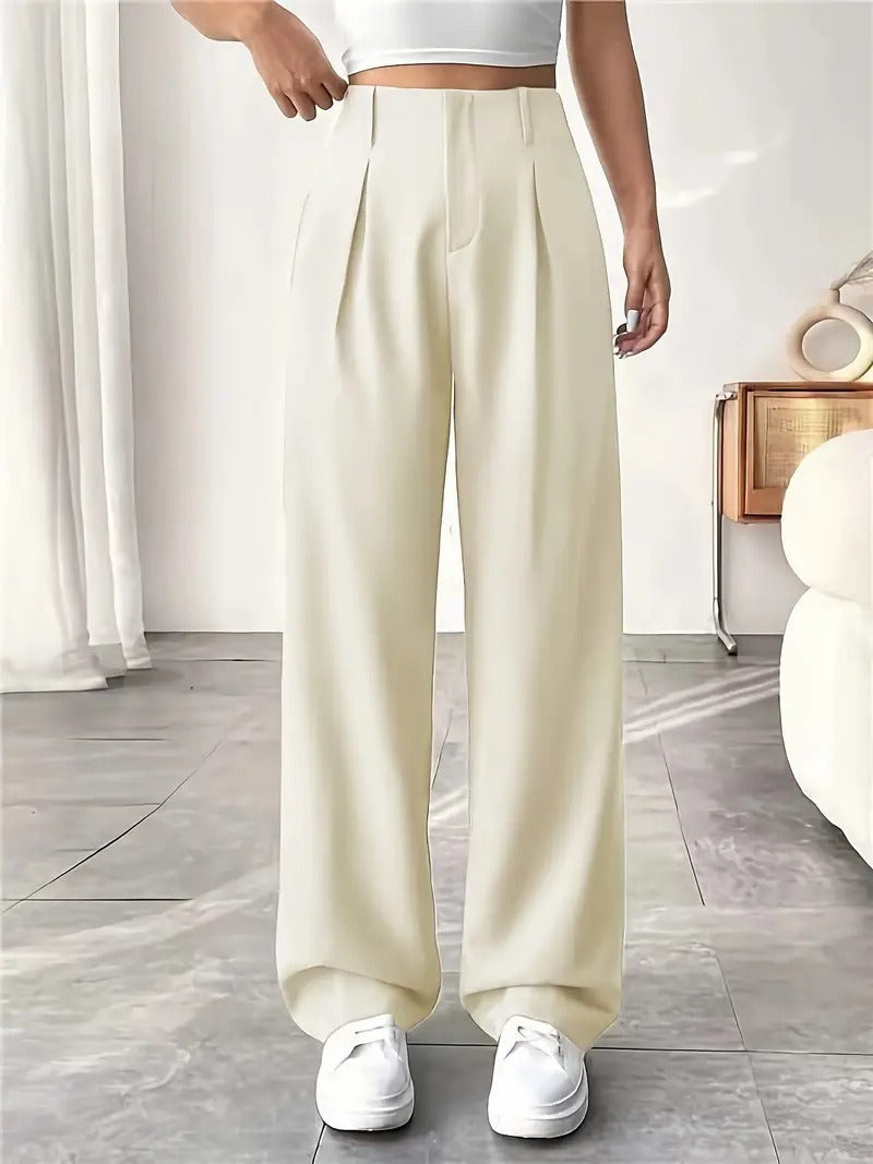 Nahia | Dames Hoge Taille Pantalon – Wijde Pijpen, Slankmakend & Casual Chic