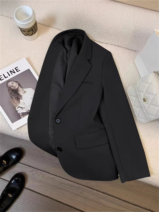 Lucy | Dames Blazer – Koreaanse Stijl, Licht Khaki, Trendy & Chic