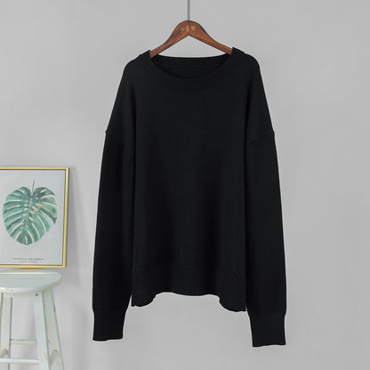 Giselle™ | Basic Dames Trui – Donkere Effen Kleur, Warm & Losvallend