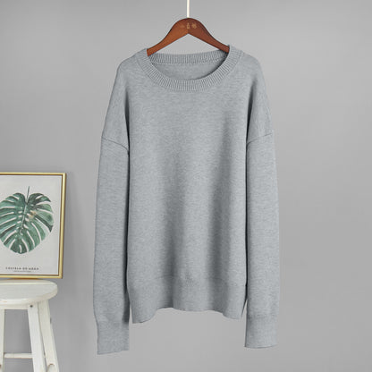 Giselle™ | Basic Dames Trui – Donkere Effen Kleur, Warm & Losvallend