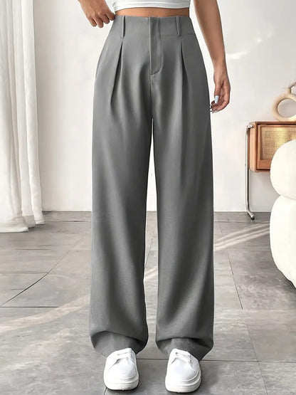 Nahia | Dames Hoge Taille Pantalon – Wijde Pijpen, Slankmakend & Casual Chic