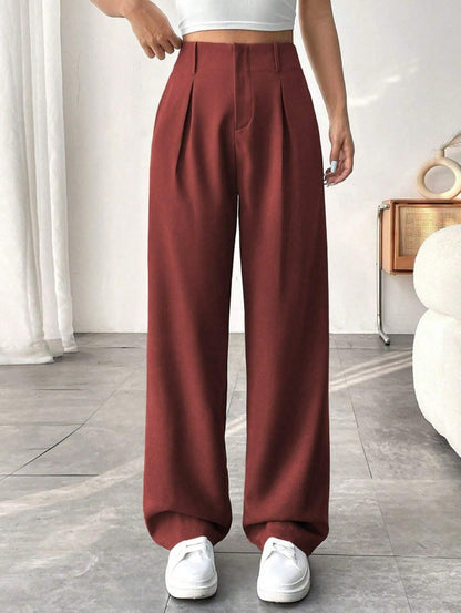 Nahia | Dames Hoge Taille Pantalon – Wijde Pijpen, Slankmakend & Casual Chic