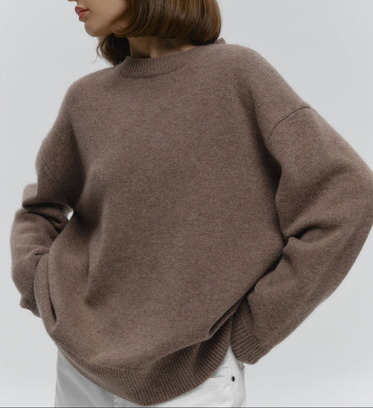 Giselle™ | Basic Dames Trui – Donkere Effen Kleur, Warm & Losvallend