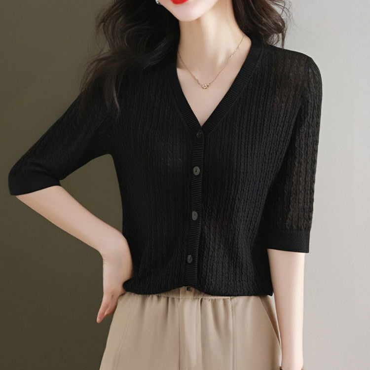 Lauren | V-hals Dames Gebreide Top – Comfortabel & Elegant