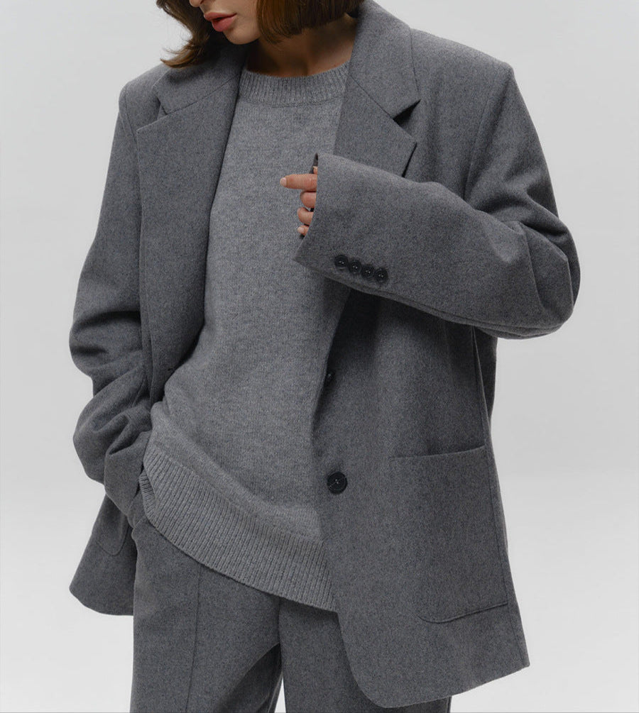 Giselle™ | Basic Dames Trui – Donkere Effen Kleur, Warm & Losvallend
