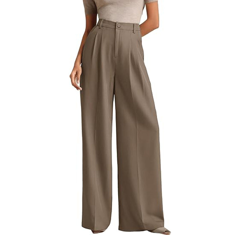 Tatiana | Dames High-Waist Wide Leg Pantalon – Effen Kleur, Business Chic & Slim Fit Look